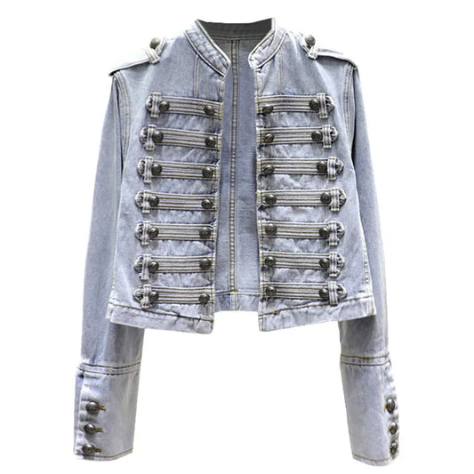 Julane Vintage Military Denim Jacket