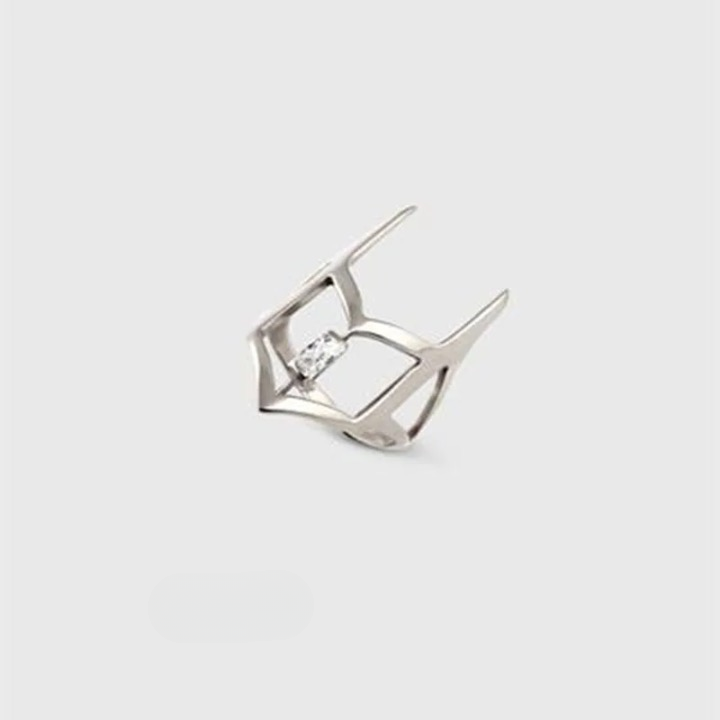 Cubic Zircon Adjustable Nail Rings - 4 Pc