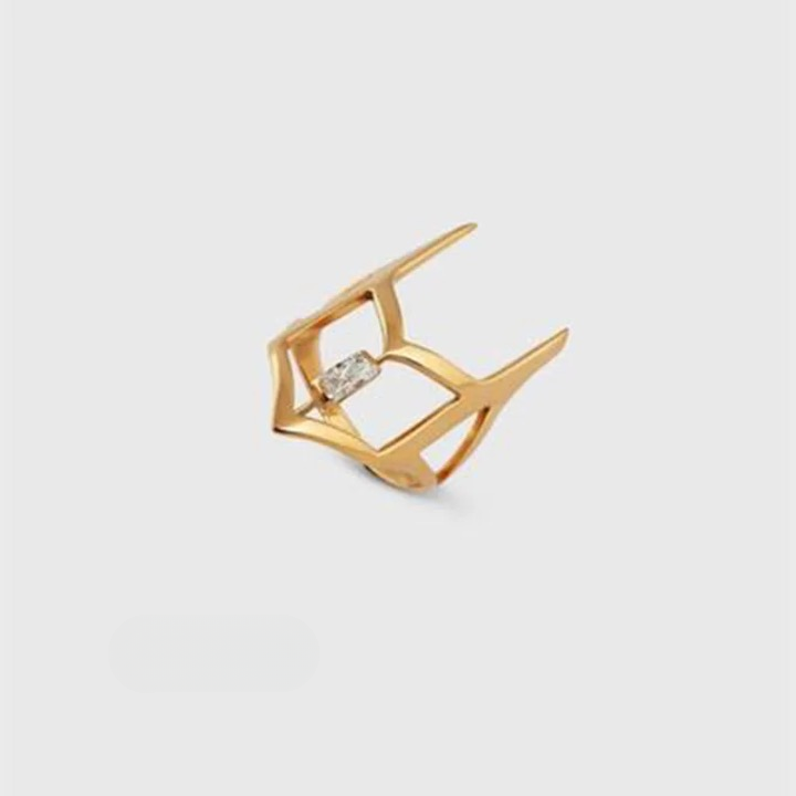 Cubic Zircon Adjustable Nail Rings - 4 Pc