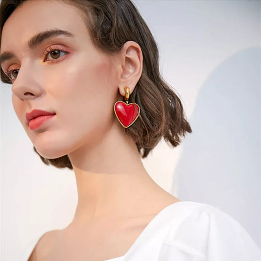 Cute Heart Pendent Earrings