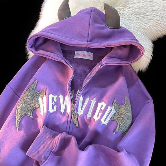 Hip Hop Dark Bat Wing Hoodie