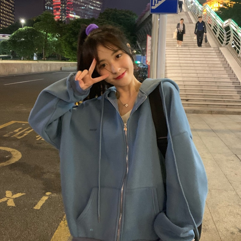 Hip Hop Zip Up Vintage Star Hoodie