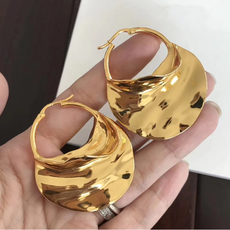 Imani Twist Metal Look Hoop Earrings - 2 Colors