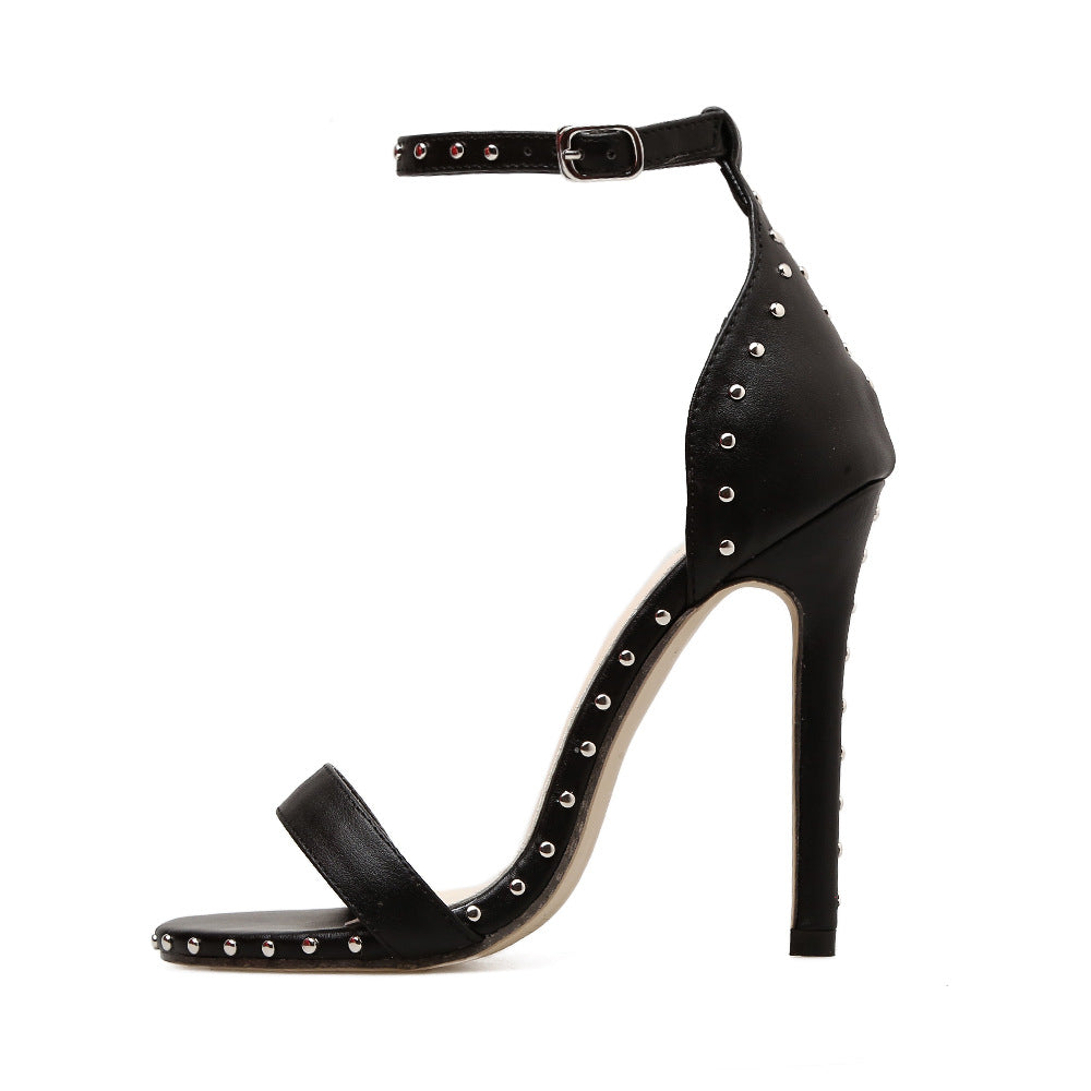 Josie Riveted Strap Sandals - 2 Colors
