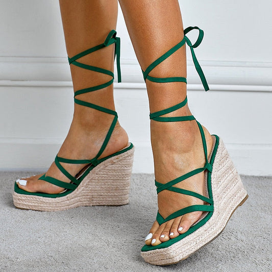 Kelly Gladiator Espadrille Wedge Sandals - 2 Colors