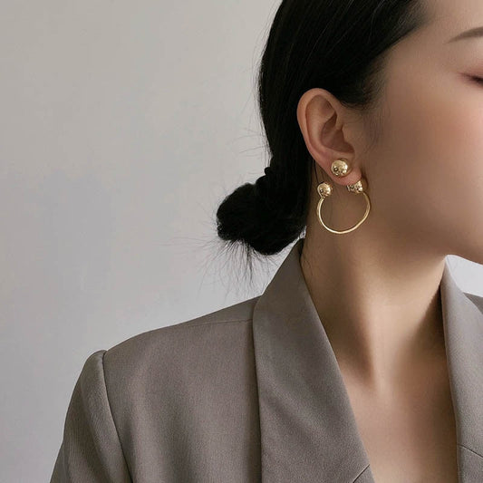 LaCella Punk Pierce-Ball Earrings - Gold or Silver