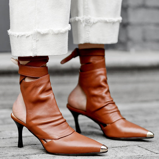 Laffa Lace-Up Ankle Bootie Sandals - 3 Colors