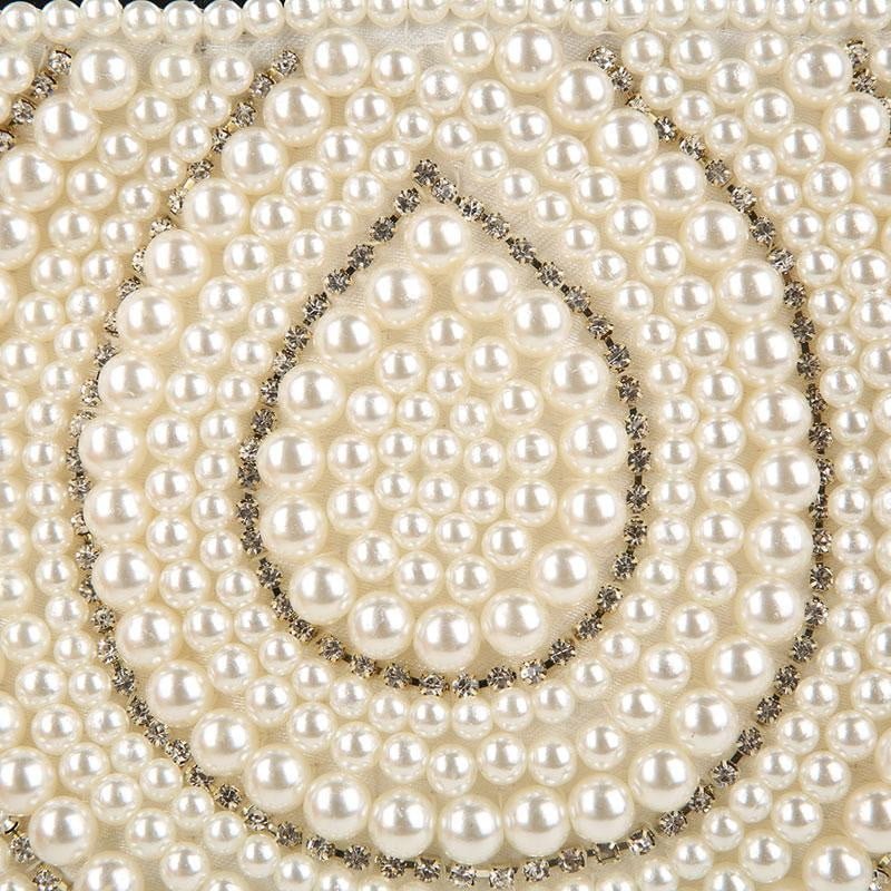 Beaded Evening Bag Pearls Diamonds Clutch