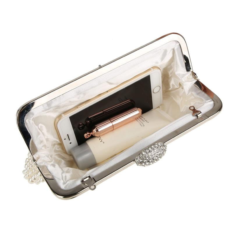 Beaded Evening Bag Pearls Diamonds Clutch