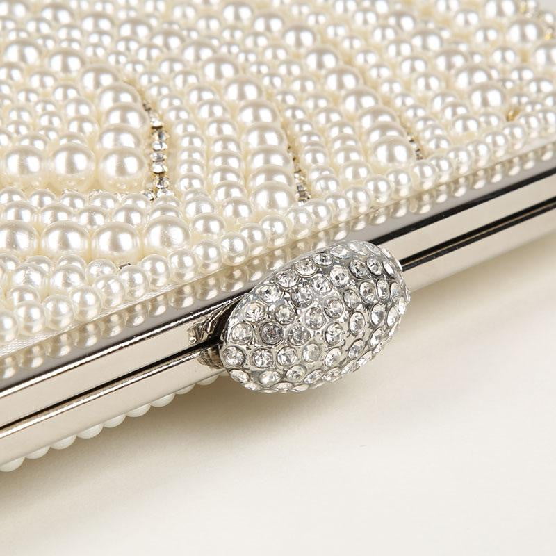 Beaded Evening Bag Pearls Diamonds Clutch