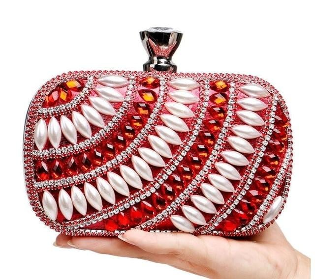 Beaded Evening Clutches Pearl Diamonds Handbags
