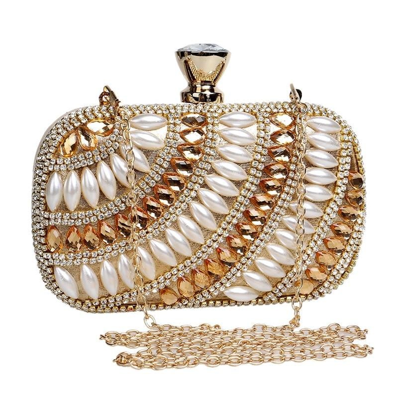 Beaded Evening Clutches Pearl Diamonds Handbags