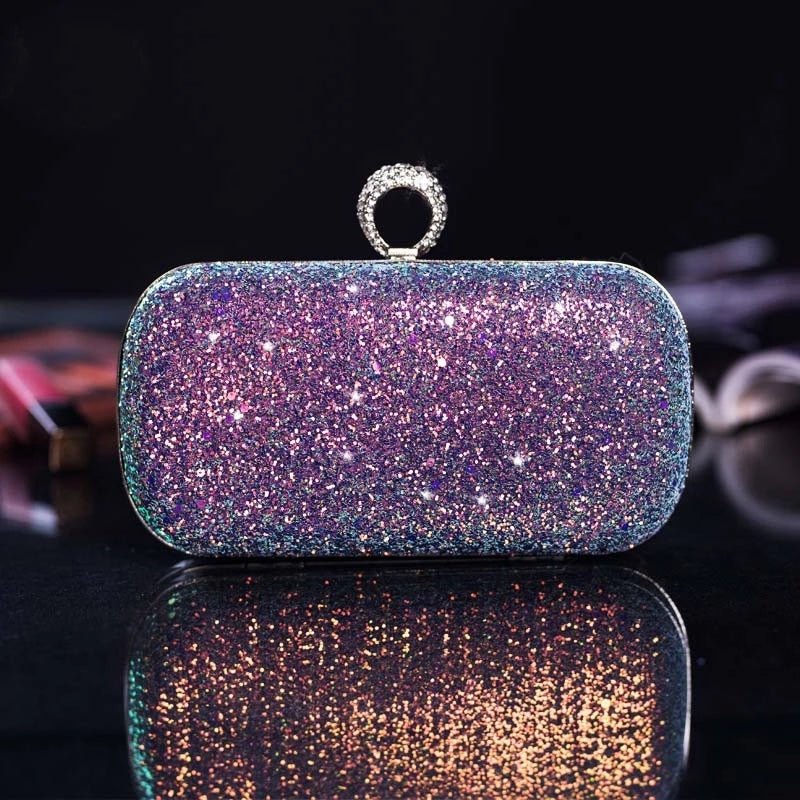 Colorful Sequin Women's Clutch Bag Party Chain Shoulder Purse
