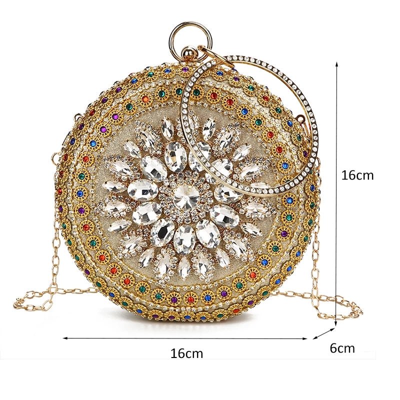 Crystal Clutch Bag Evening Purse and Diamond Wedding Bridal Shoulder Bag
