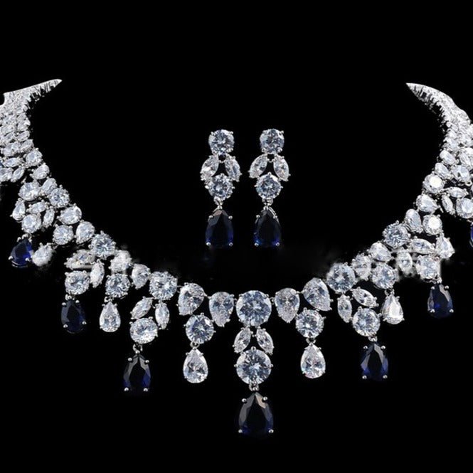 Cubic Zirconia Wedding Jewelry Set Gemstone Necklaces For Women