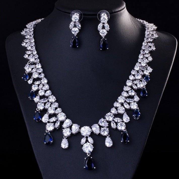 Cubic Zirconia Wedding Jewelry Set Gemstone Necklaces For Women