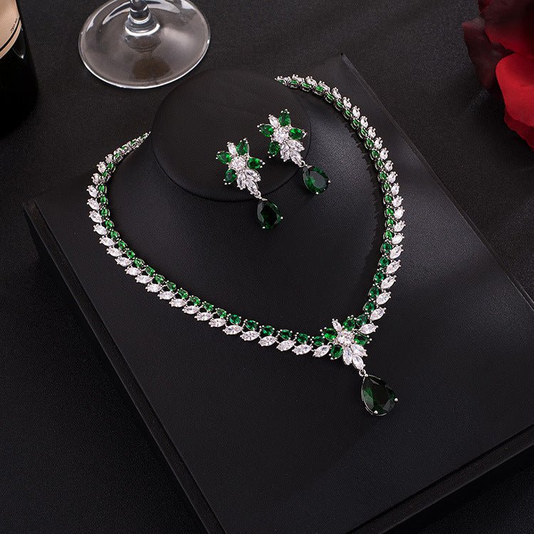 Cubic Zirconia Wedding Jewelry Sets Pendant Necklace For Bridal