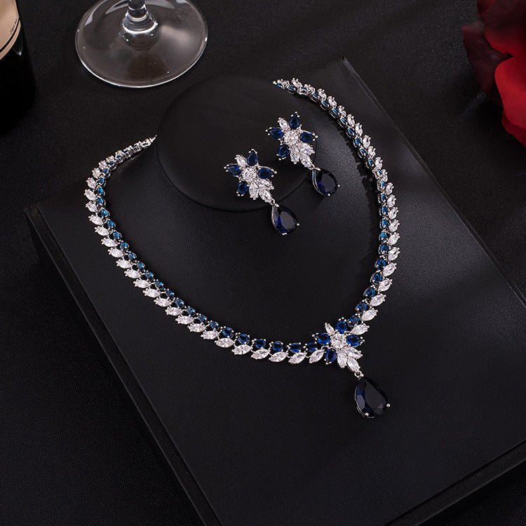 Cubic Zirconia Wedding Jewelry Sets Pendant Necklace For Bridal