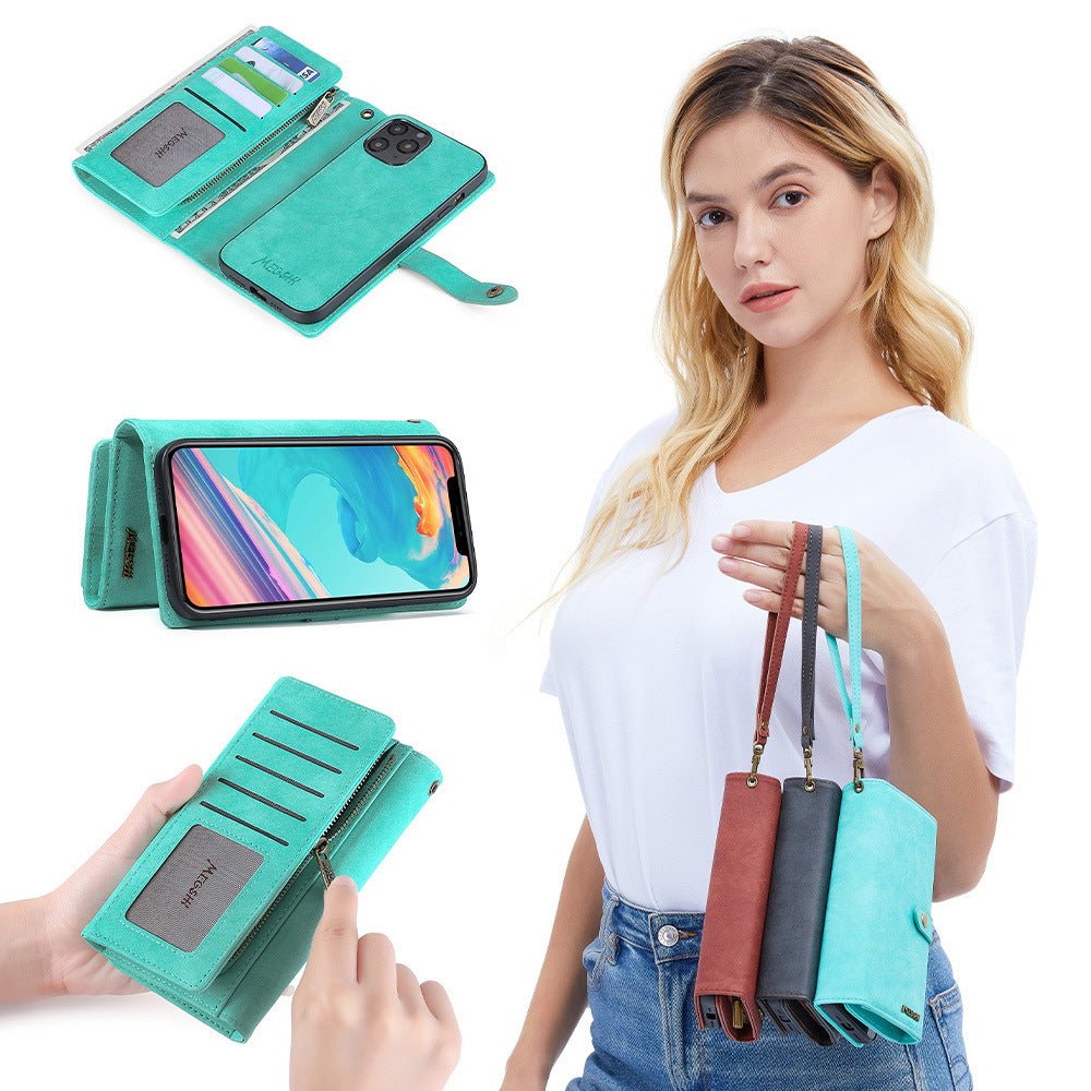 Detachable Wallet PU Leather Phone Case Cover For Samsung IPhone