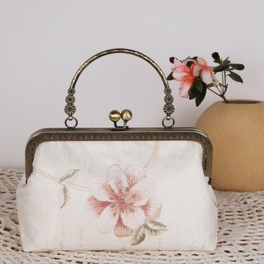 Elegant Flower Embroidered Wedding Clutch Purse