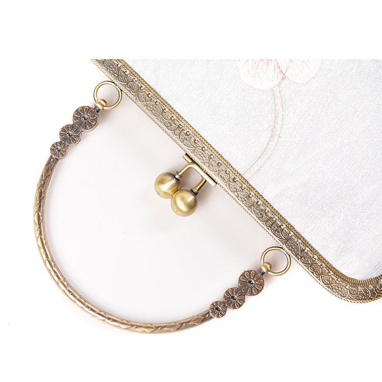 Elegant Flower Embroidered Wedding Clutch Purse