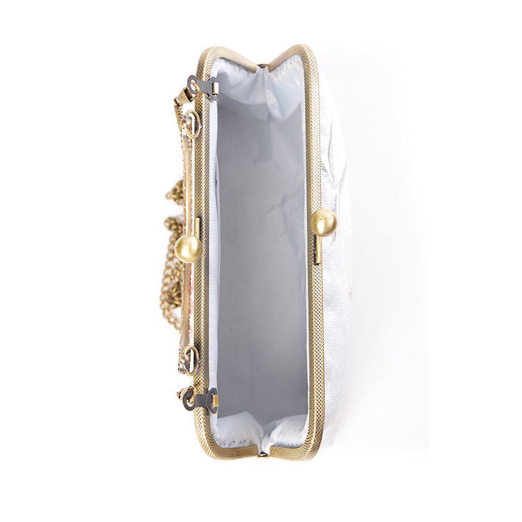 Elegant Flower Embroidered Wedding Clutch Purse