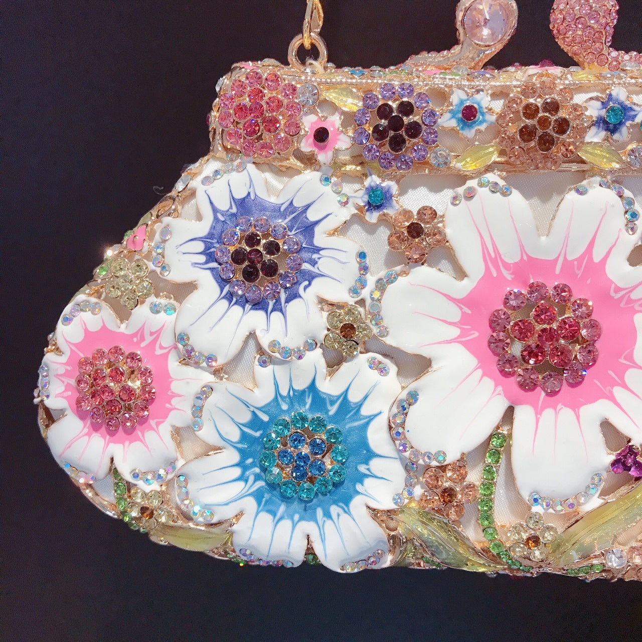 Enamel Daisy Clutch Bag Gorgeous Evening Purse