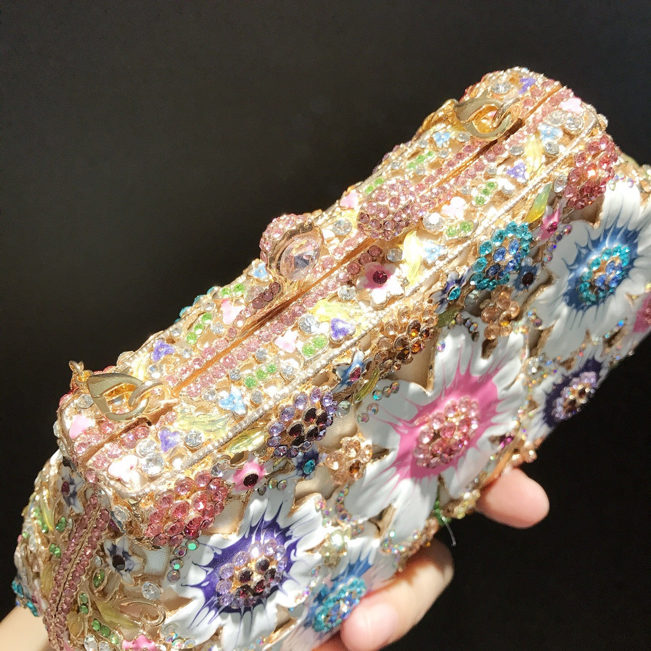 Enamel Daisy Clutch Bag Gorgeous Evening Purse