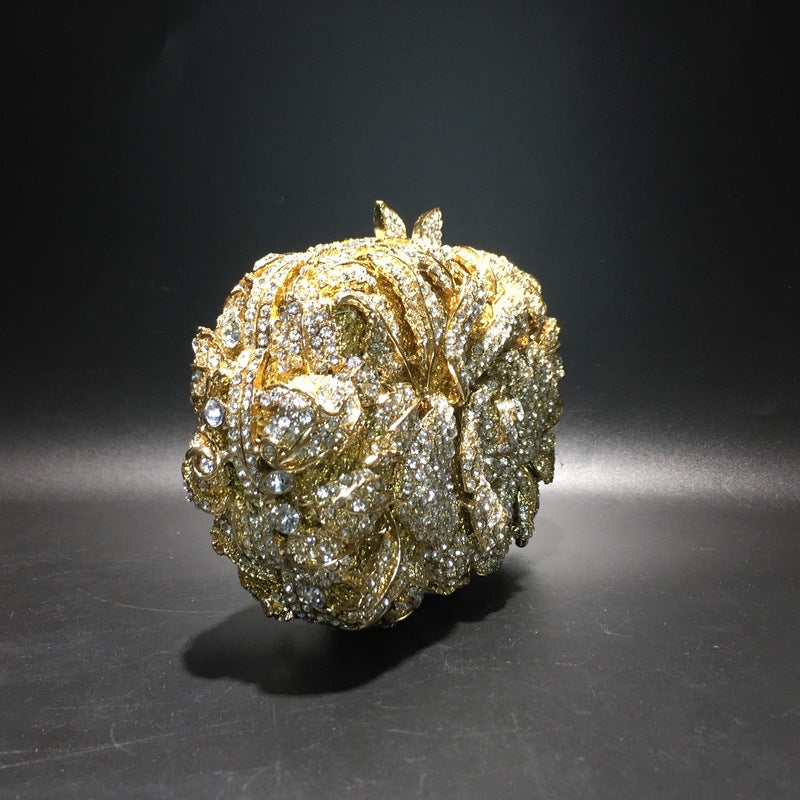 Exquisite Rhinestone Clutch Flower Purse For Wedding