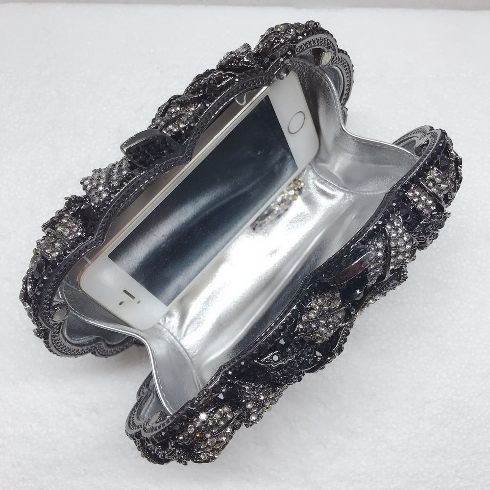 Exquisite Rhinestone Clutch Flower Purse For Wedding