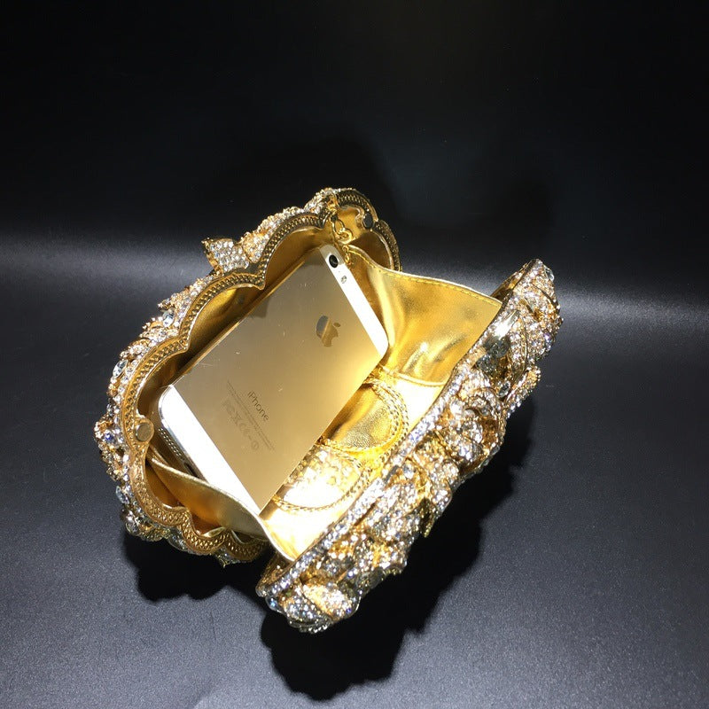 Exquisite Rhinestone Clutch Flower Purse For Wedding