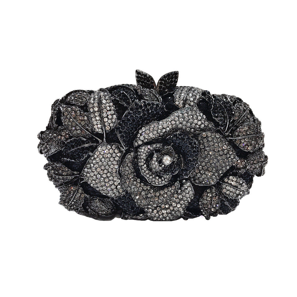 Exquisite Rhinestone Clutch Flower Purse For Wedding