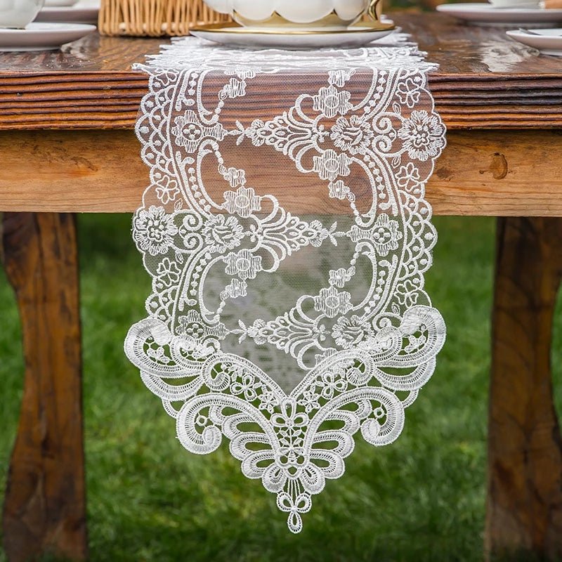 Farmhouse Table Runner Elegant Lace Party Wedding Table Covers