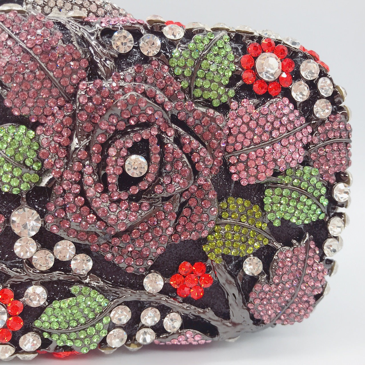 Floral Crystal Clutch Purse for Wedding Guest