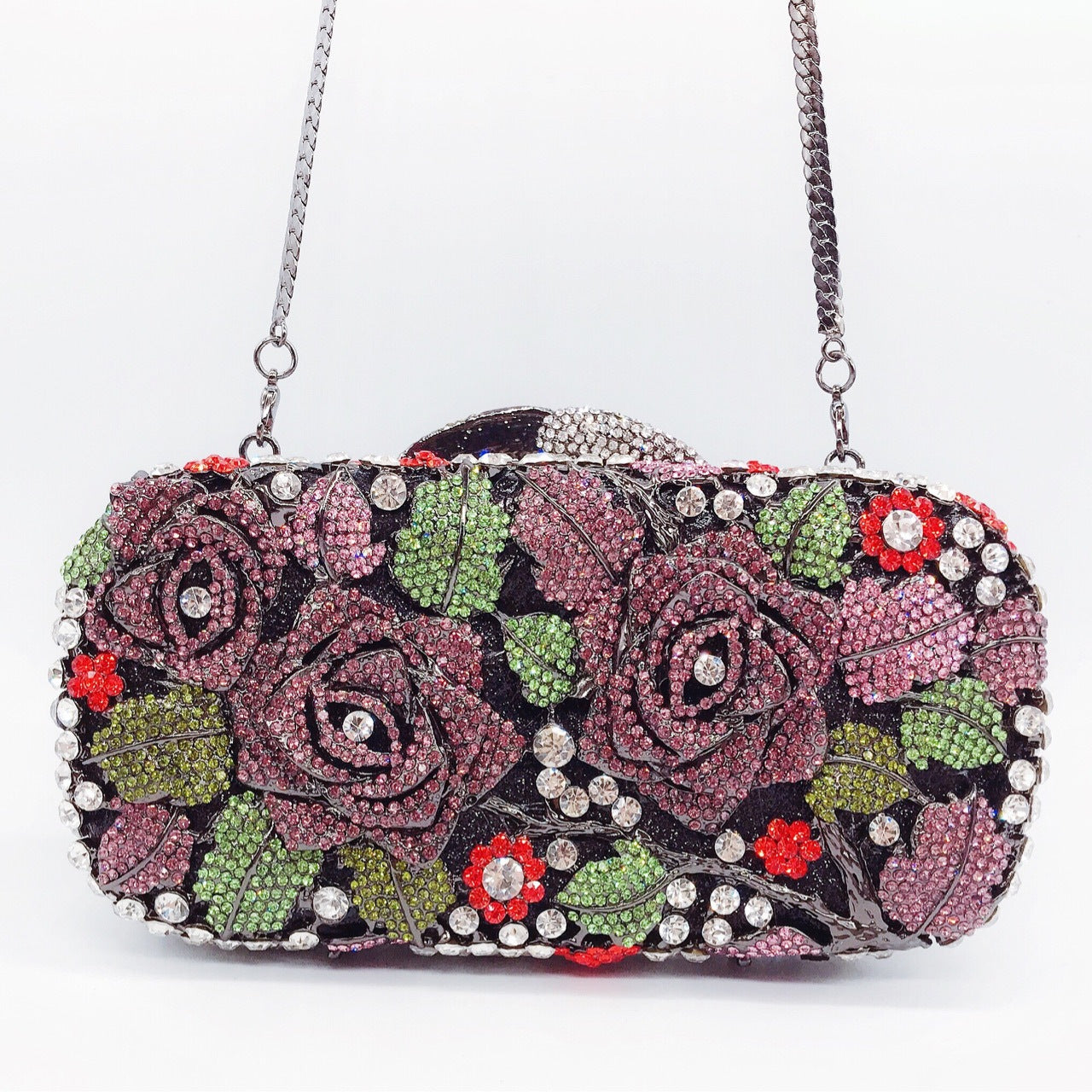 Floral Crystal Clutch Purse for Wedding Guest