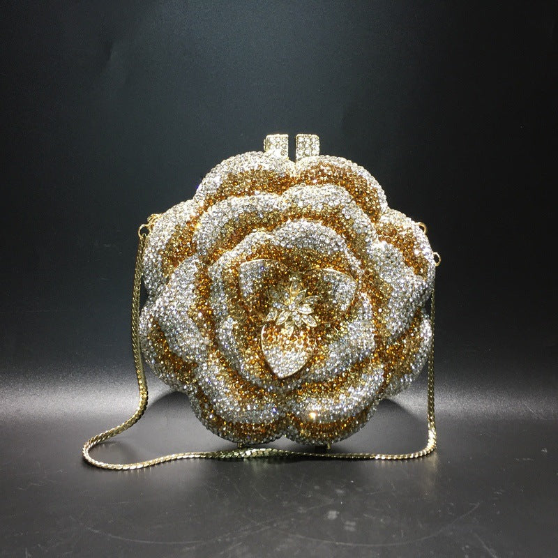 Flower Luxury Rhinestone Clutch Purse for Wedding