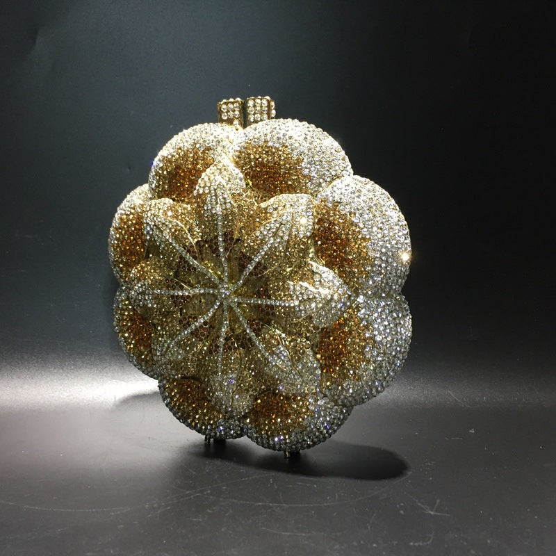 Flower Luxury Rhinestone Clutch Purse for Wedding