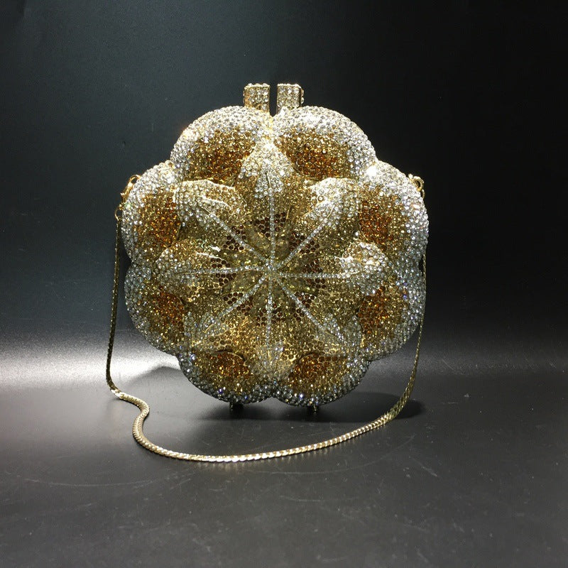 Flower Luxury Rhinestone Clutch Purse for Wedding