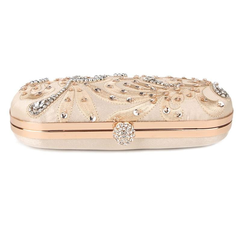 Gold Evening Bags Crystal Rhinestone Wedding Clutch
