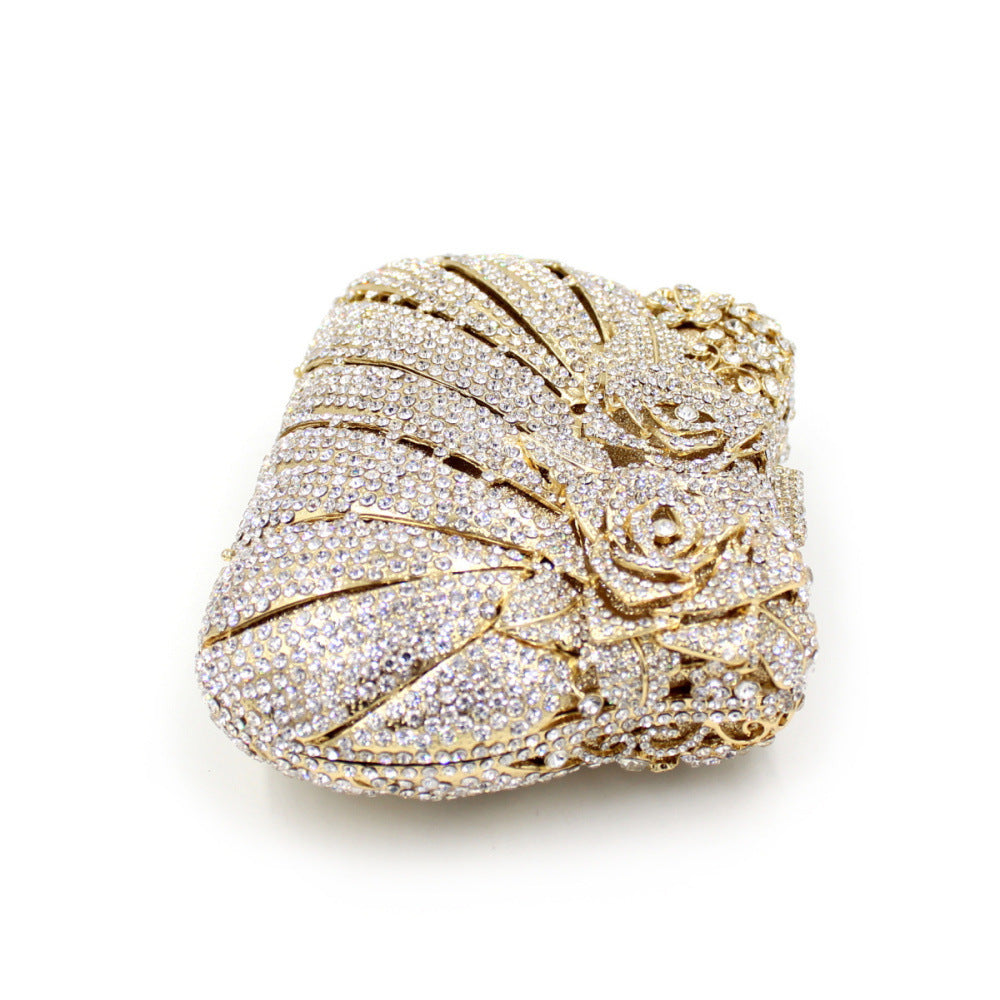 Golden Floral Luxury Evening Clutch Bag