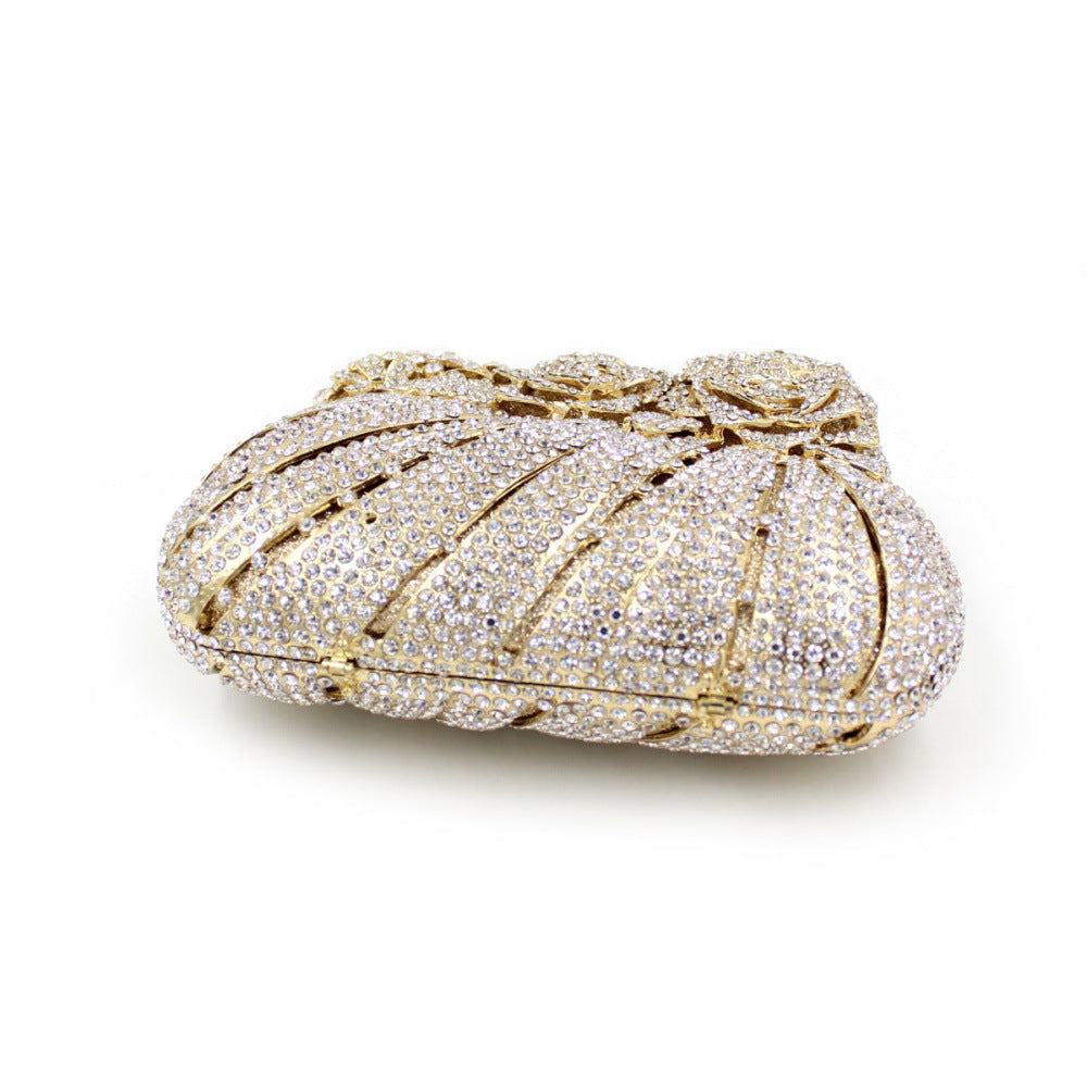 Golden Floral Luxury Evening Clutch Bag