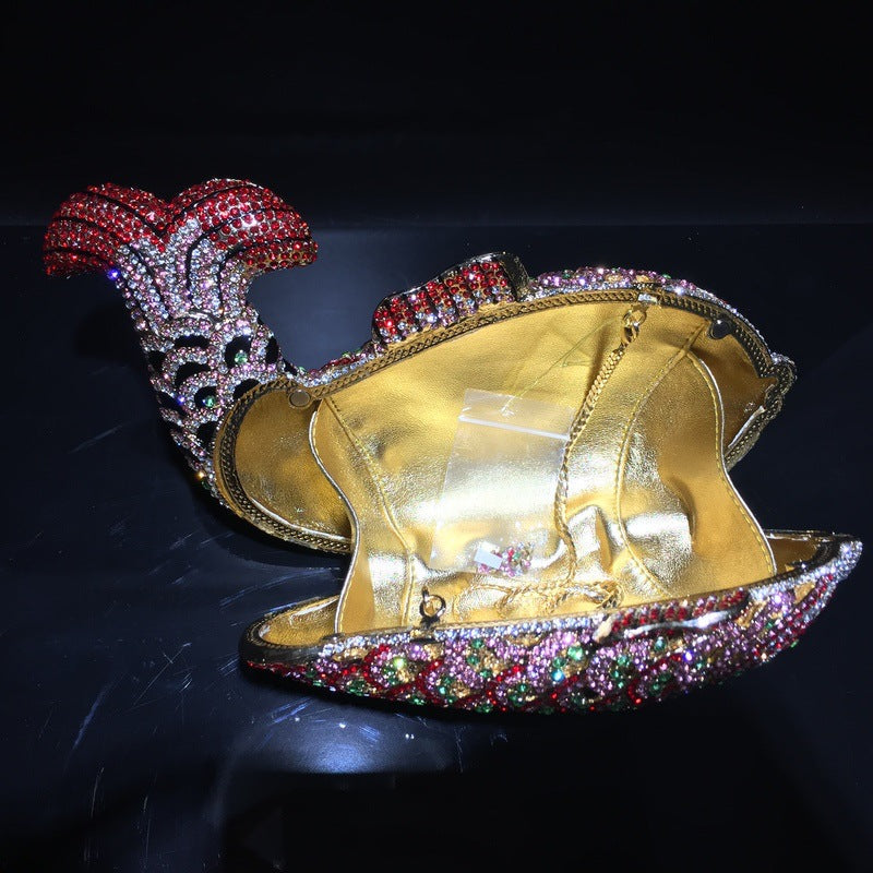 Goldfish Rhinestone Clutch Unique Cute Purse