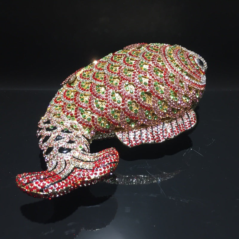 Goldfish Rhinestone Clutch Unique Cute Purse