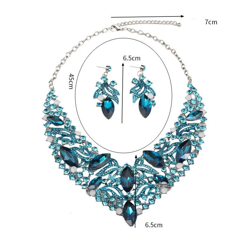Heart Necklace Crystal Jewelry Sets
