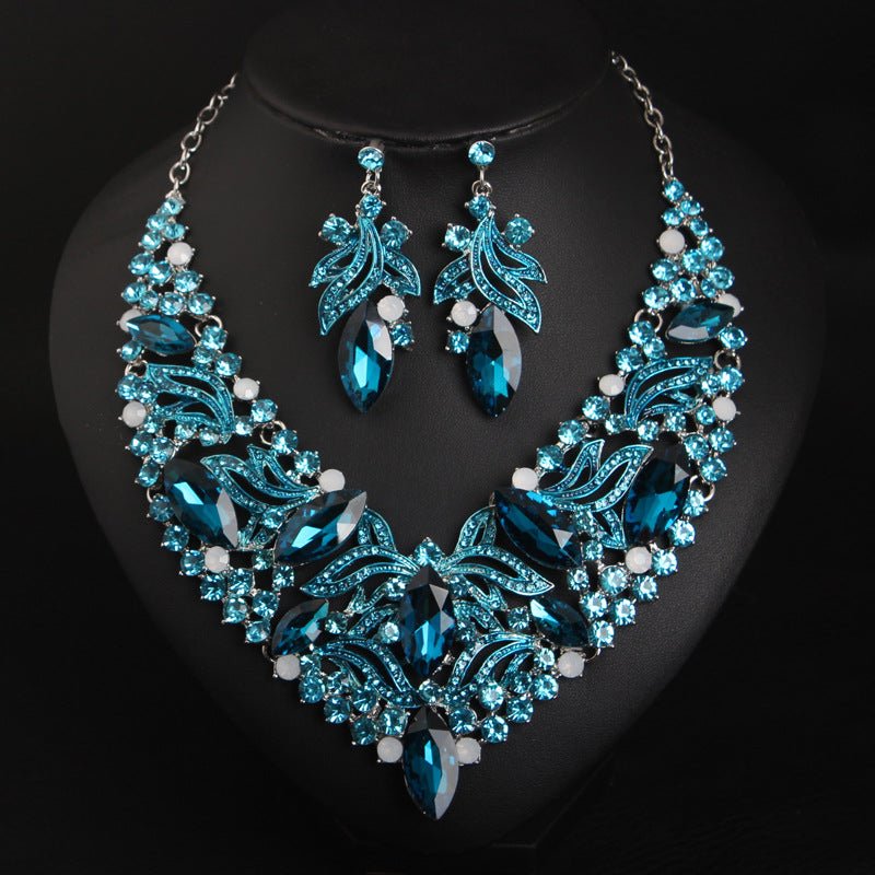 Heart Necklace Crystal Jewelry Sets