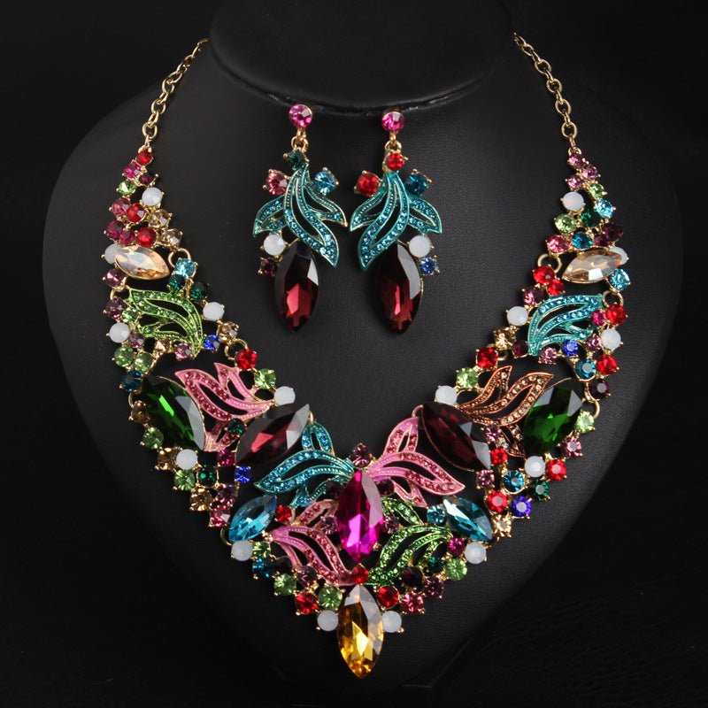 Heart Necklace Crystal Jewelry Sets