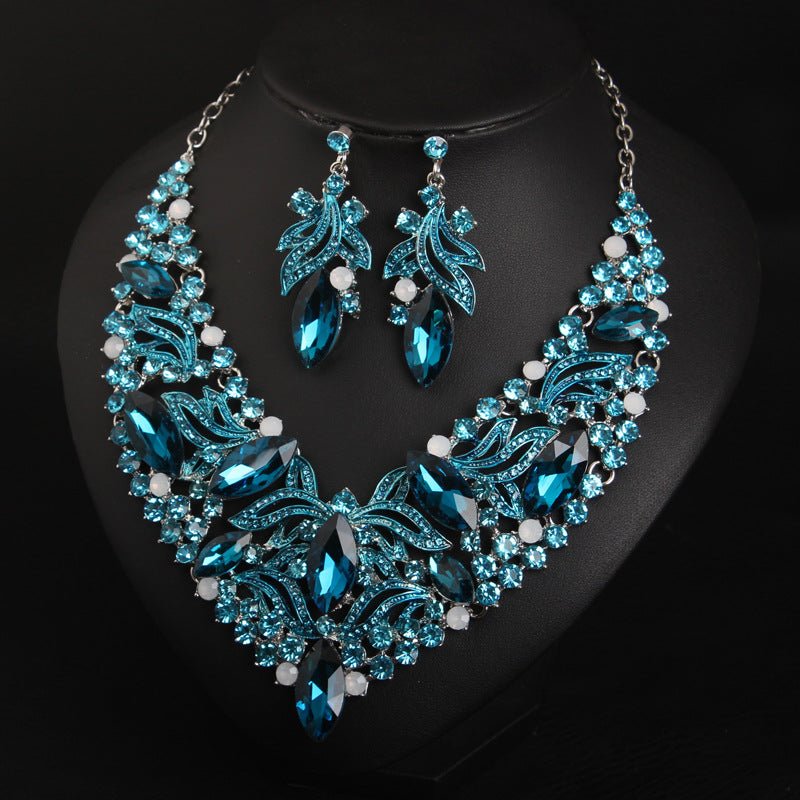 Heart Necklace Crystal Jewelry Sets