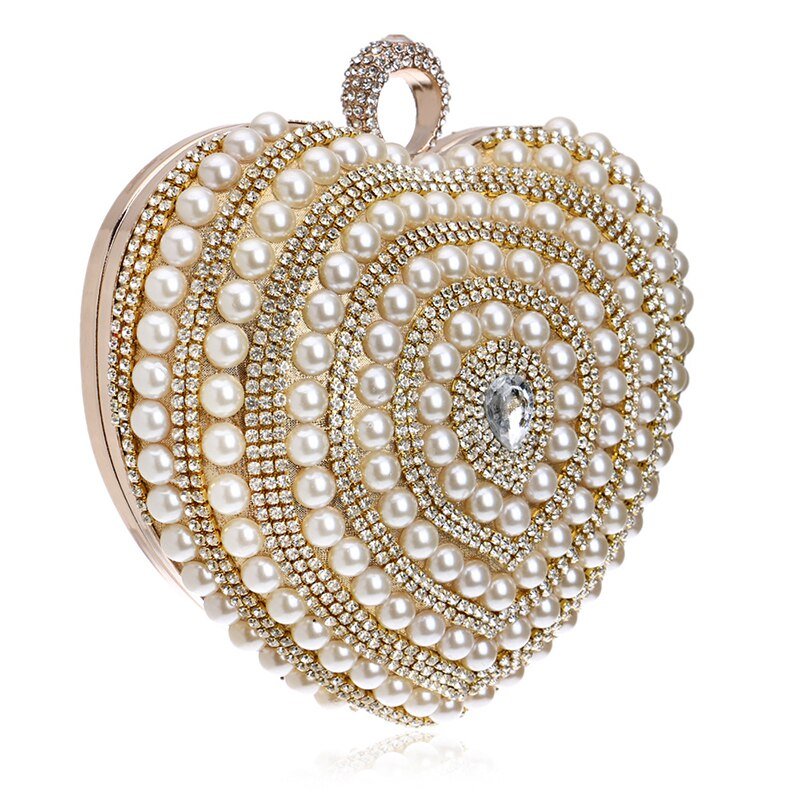Heart Shape Evening Clutch Bags Beaded