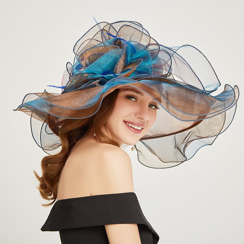 Huge Flowers Elegant Derby Fascinator Hat