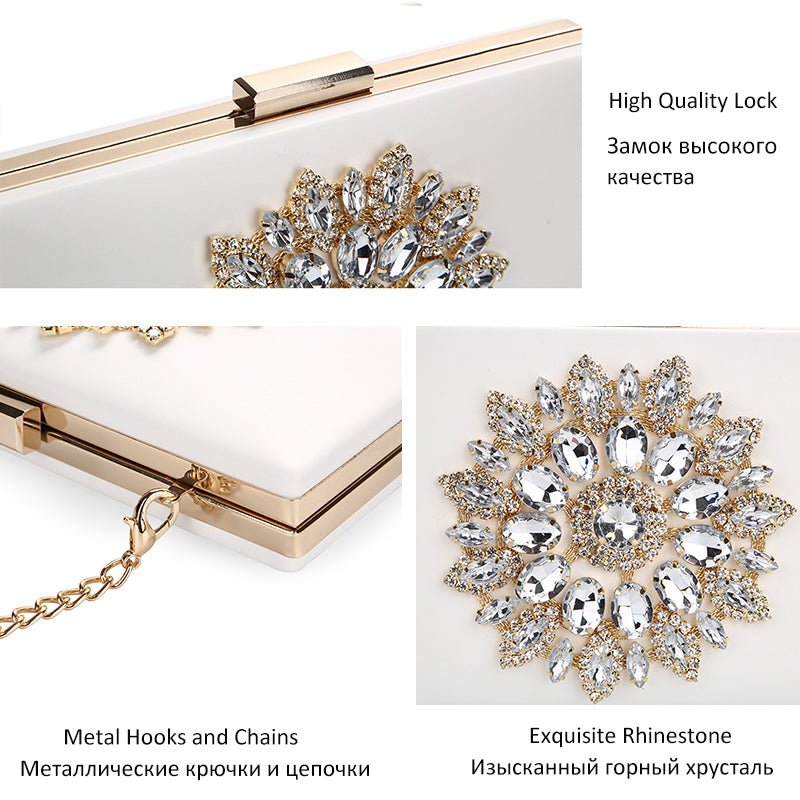 Ladies Clutch Purses Crystal Crossbody Bags